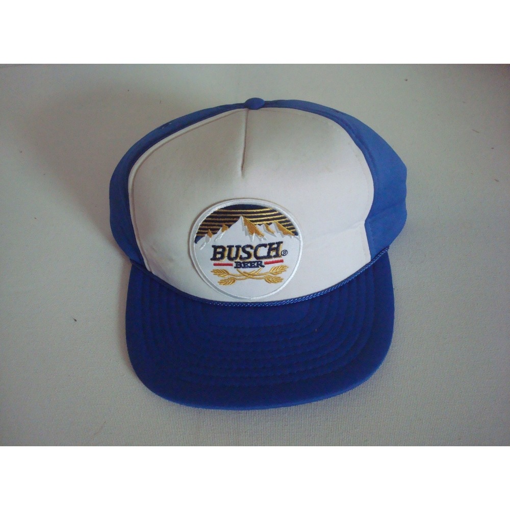 BUSCH BEER 90S TRUCKER    SNAPBACK HAT CAP VINTAGE DEADSTOCK A1